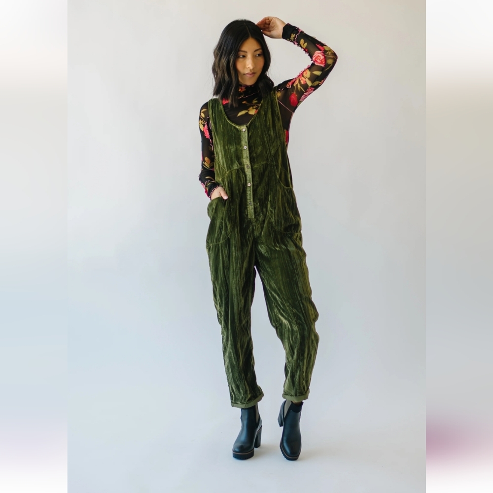 NWOT Olive Corduroy Jumpsuit